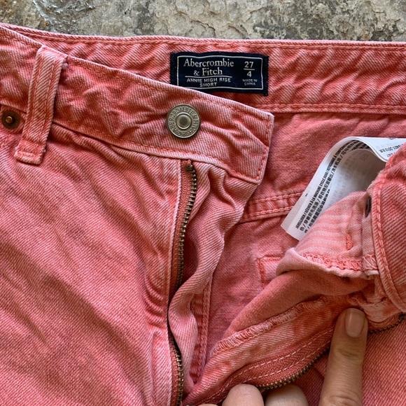 Abercrombie And Fitch coral denim shorts - Picture 2 of 2